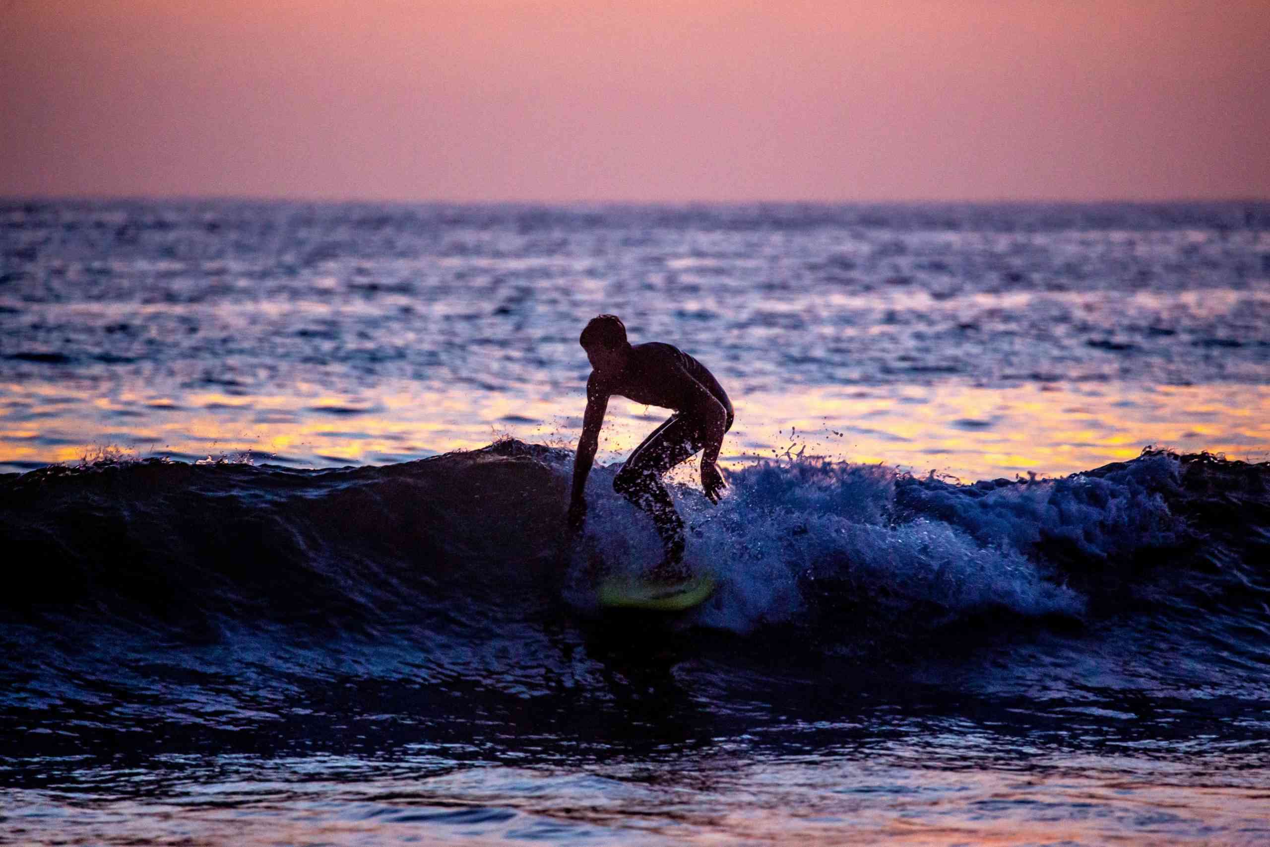 Surf with the sunset